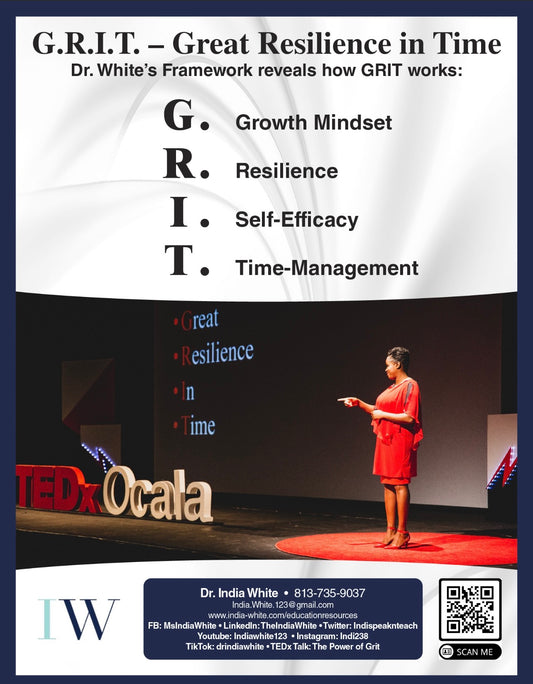 Dr. India White delivering her TEDx talk "The Power of Grit" at TEDxOcala